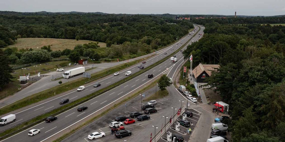 Storkereden ligger i nordlig retning på Helsingørmotorvejen. Foto: Vejdirektoratet