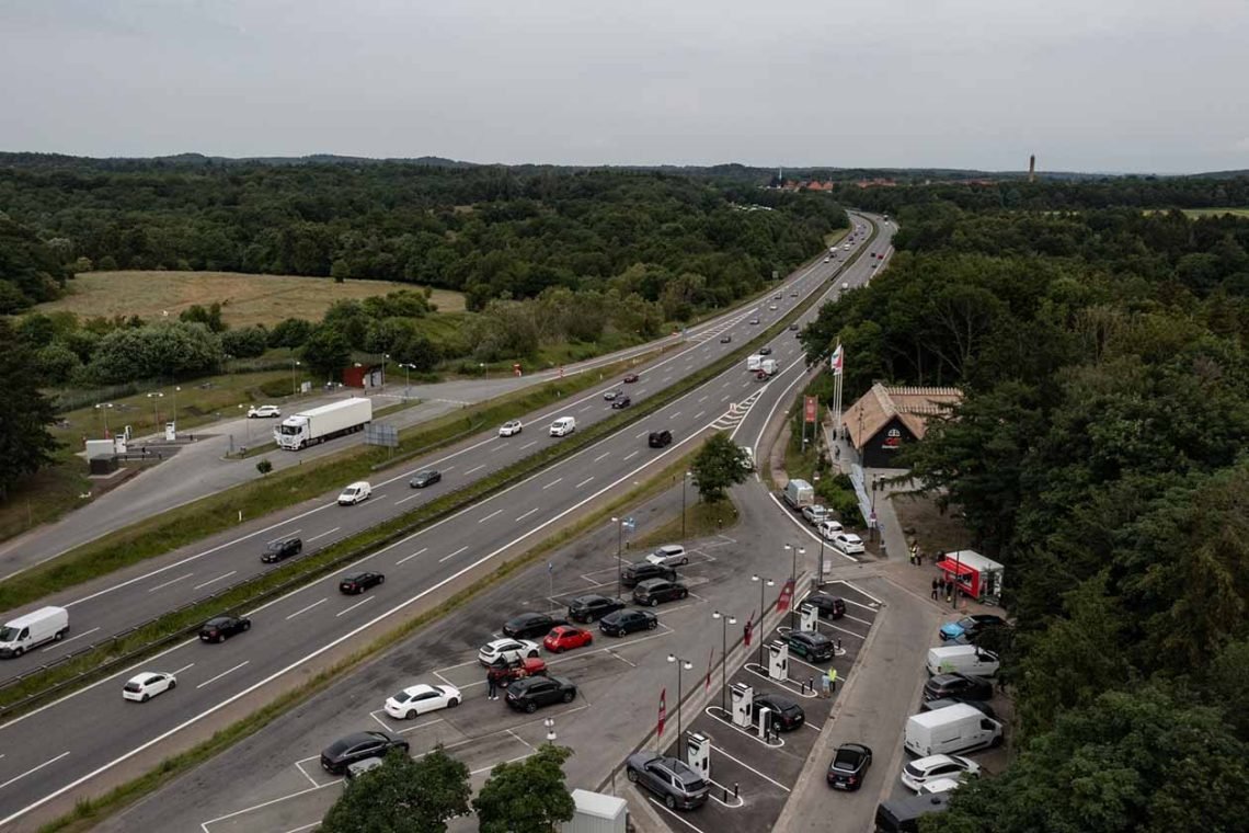 Storkereden ligger i nordlig retning på Helsingørmotorvejen. Foto: Vejdirektoratet